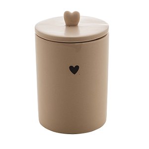 POTICHE DECORATIVO DE CERAMICA HEART BEGE