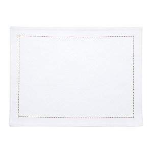 JOGO AMERICANO 2PC ALGODAO BRANCO/DOURADO 45x33cm