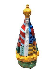 ESCULTURA NOSSA SENHORA APARECIDA PINTADA A MAO EM GESSO