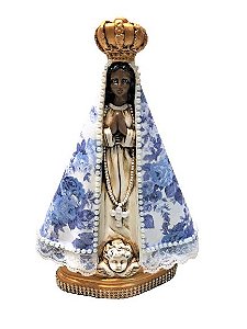 ESCULTURA NOSSA SENHORA APARECIDA PINTADA A MAO EM GESSO