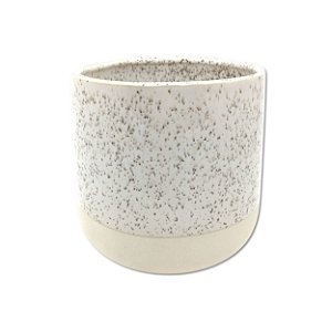 VASO DECORATIVO EM CERAMICA BRANCO E BEGE