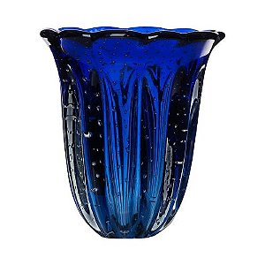 VASO DECORATIVO EM MURANO - AZUL SAFIRA - ELEGANCE