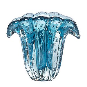 VASO DE DECORACAO EM MURANO AQUAMARINE FIRENZE PP