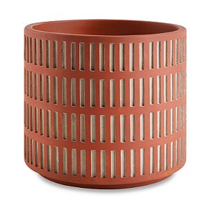 CACHEPOT GEOMETRICO TERRACOTA EM CIMENTO P