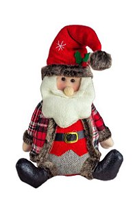 BONECO PAPAI NOEL DECORATIVO SENTADO