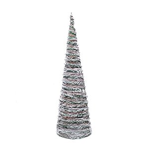 ARVORE CONE RATAN C/FOLHAS E GALHOS NEVADO DECOR 40 LEDS