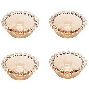 CJ 4 BOWLS DE CRISTAL PEARL AMBAR WOLFF