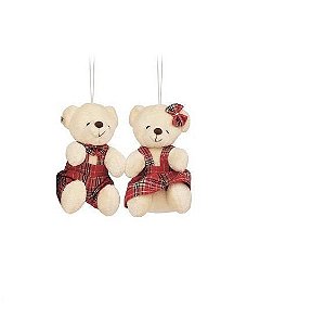 URSO MENINO XADREZ VERMELHO C/ PINHEIRO - URSO MENINO XADREZ VERMELHO C/  PINHEIRO - BRILLIANCE