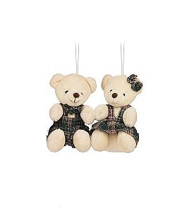 CASAL MINI URSO XADREZ VERDE