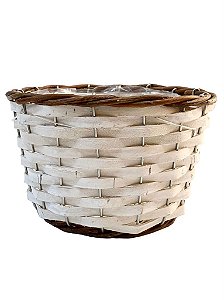 CACHEPOT DECORATIVO EM JUTA BRANCO G