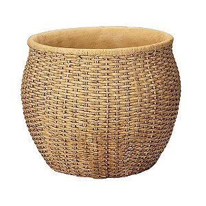 CACHEPOT DECORATIVO ESTILO FIBRA NATURAL EM CIMENTO