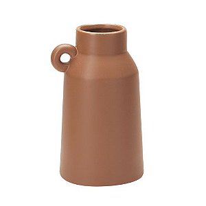 VASO DECORATIVO EM CERAMICA TERRACOTA COM ALCA