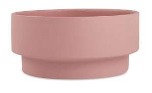 CACHEPOT EM CIMENTO ROSA COM PEDESTAL DECORATIVO