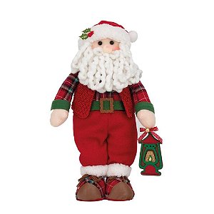 Papai Noel com Camisa Xadrez e Lanterna