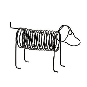 ESCULTURA CACHORRO EM METAL PRETO G