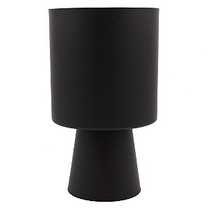 VASO DE METAL PRETO COM PEDESTAL G