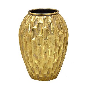 VASO DECORATIVO DE CHAO EM METAL DOURADO P