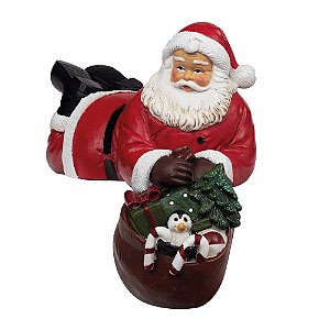 ESCULTURA PAPAI NOEL COM SACO DE PRESENTES