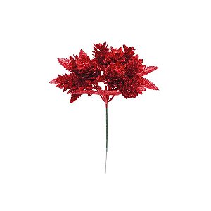 PICK DECORATIVO NATALINO VERMELHO COM PINHAS