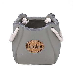 CACHEPOT DECORATIVO RUSTICO GARDEN COM ALCA EM CORDA P