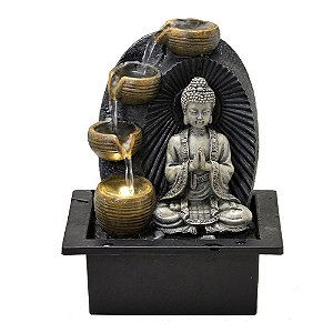 FONTE DE AGUA COM BUDA DECORATIVA 110V E LED