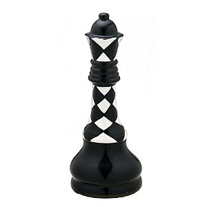 Rainha Xadrez Decorativa Branca Chess Luxo Resina 36 cm