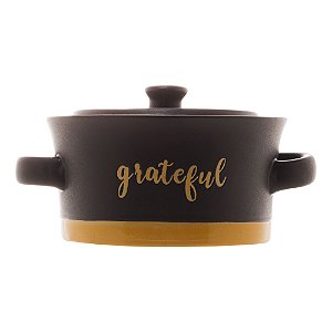 MINI CACAROLA CERAMICA GRATEFUL PRETO MATT/AMARELO