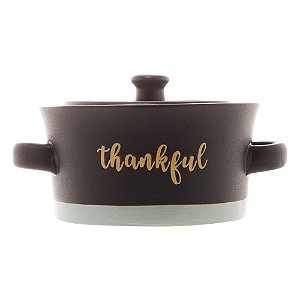 MINI CACAROLA CERAMICA THANKFUL PRETO MATT/AZUL