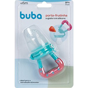 CHUPETA PORTA-FRUTINHA EM SILICONE ROSA BUBA
