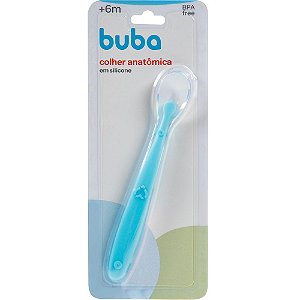 COLHER ANATOMICA EM SILICONE AZUL BUBA