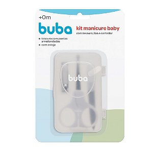 Kit Higiene Cuidados Bebê Tesoura Cortador Lixa Estojo Buba