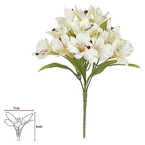 BUQUE ASTROMELIA CETIM X15 (CREME) 34cm