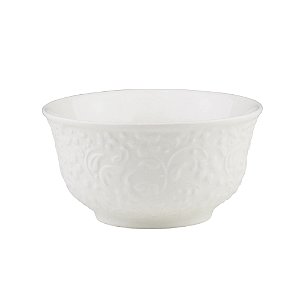 BOWL DE PORCELANA NEW BONE FLOWERS BRANCO