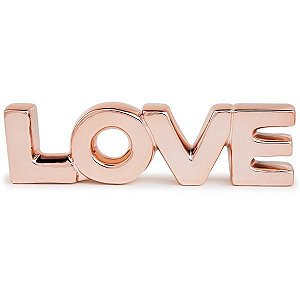 ESCULTURA LOVE ROSE GOLD EM CERAMICA