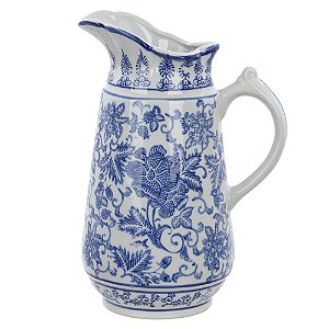 VASO DECOR CERAMICA JARRA (AZUL E BRANCO)