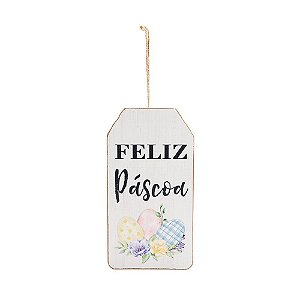 TAG PARA PENDURAR FELIZ PASCOA E OVOS (QUADRINHOS)