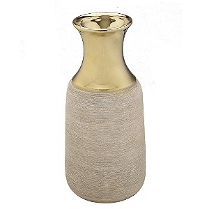 VASO DECORATIVO RUSTICO DOURADO E NUDE G