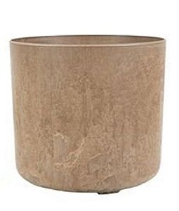 VASO CELINE OCRE PLASTICO UV E PO DE PEDRA  COM DRENAGEM P