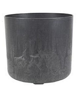 VASO CELINE PRETO PLASTICO UV E PO DE PEDRA  COM DRENAGEM M