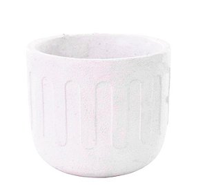 CACHEPOT DORIC BRANCO  EM CIMENTO G