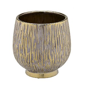 VASO DECORATIVO RUSTICO DOURADO M