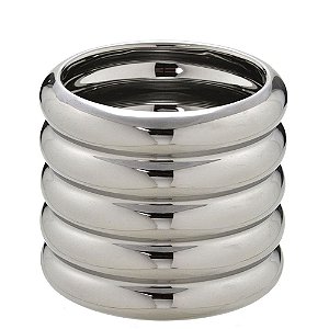 VASO DECORATIVO PRATA COM ONDULACOES G
