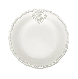 PRATO P/SOBREMESA DE PORCELANA SUPER WHITE QUEEN 19cm