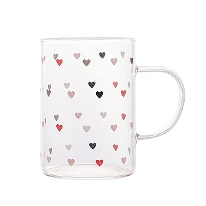 CANECA VIDRO BOROSSILICATO RESISTENTE A CALOR LOVE 200ml