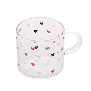 CANECA VIDRO BOROSSILICATO RESISTENTE A CALOR LOVE 125ml