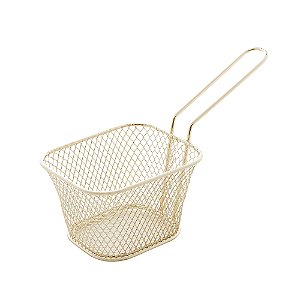 CESTA PARA MESA ACO INOX DOURADO