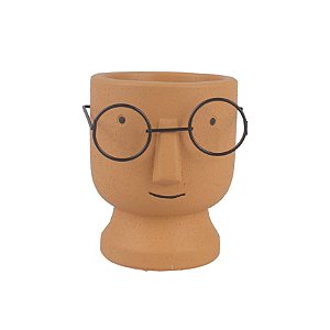 VASO DE CIMENTO FACE TERRACOTA  COM OCULOS