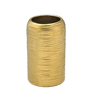 CACHEPOT DECORATIVO DOURADO RISCADO EM CERAMICA