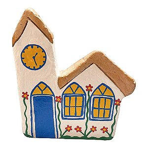 INCENSARIO IGREJINHA BRANCA EM CERAMICA