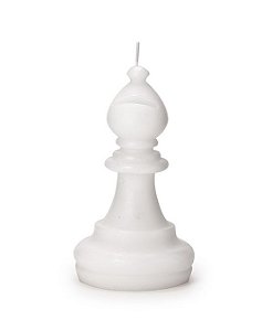 Escultura bispo xadrez prata decorativo em ceramica em Promoção na